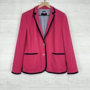 Talbots Aberdeen Pique Blazer Jacket Size 14 Pink Preppy New Money Academia
